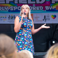 Performing live at Wakefield Pride, August 2018